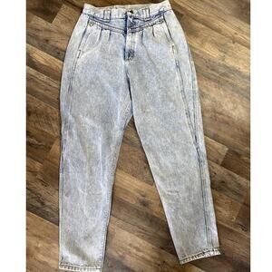 Vintage 80's Lee Acid Wash High Waisted Tapered Leg Denim Jeans